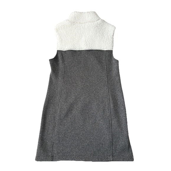 NEW Title Nine Callitrix Fleece Vest Sweater Dress Grey Ivory Sherpa M (8-10) - Picture 6 of 15